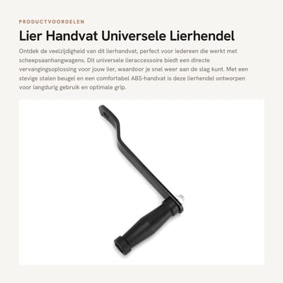 Dailygoods- Lierhandvat Universele Vervangingshendel - Stalen Beugel - ABS-handvat - Slijtvast - Geschikt voor Scheepsaanhangwagens - Duurzaam - Liergreep
