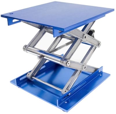 Laboratorium Hefplatform Aluminium Schaarlift Verstelbaar Hoogte 82-310mm Zwaar Belastbaar