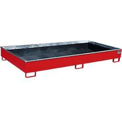 Bauer Etagebak RW 2700-2 PE, met PE inleg, L 2665 x B 1315 x H 305 mm, vlamrood RAL 3000