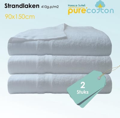 Homéé - Saunalaken | Badlaken |Pool Towel |Due Fancy wit 410g. p/m2 | 2 Stuks | 90x150cm