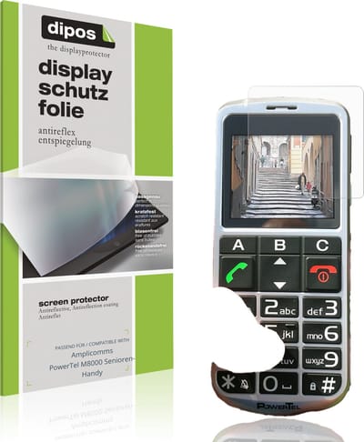 dipos – 4x Matte Beschermfolie geschikt voor Amplicomms PowerTel M8000 Senioren-Handy | Krasbestendige & antireflecterende Screenprotector Ultra-Thin