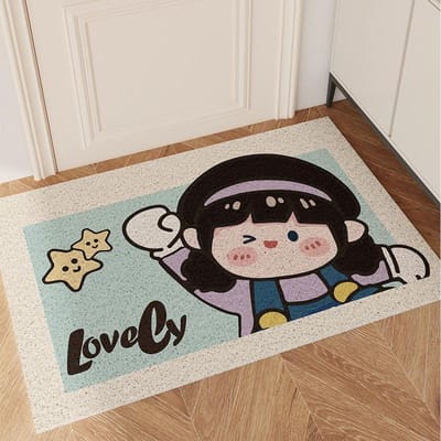 Mooi Kaart Ring Entree Deurmat PVC Zand Schrapende Stofmat Huis Entree Mat Antislip Deurmat 45*75
