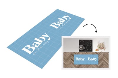 Keukenloper - Loper keuken - Spreuken - Baby on the way - Quotes - Baby - 120x50 cm - Keukenloper vinyl