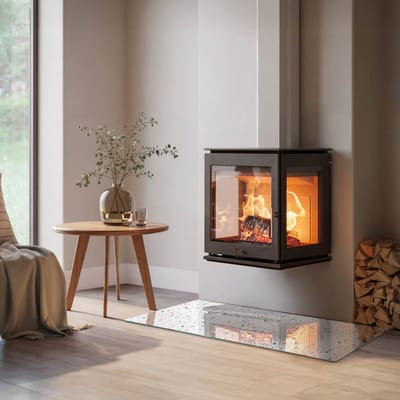 Coloray Vloerplaat Houtkachel - Vloerplaat Openhaard - 120 cm x 60 cm - Houtkachel Accessoires - Wit Vloerplaat Kachel - Onderplaat - Plaat voor Onder Houtkachel - Open Haard Accessoires - Onderplaat Voor Houtkachel
