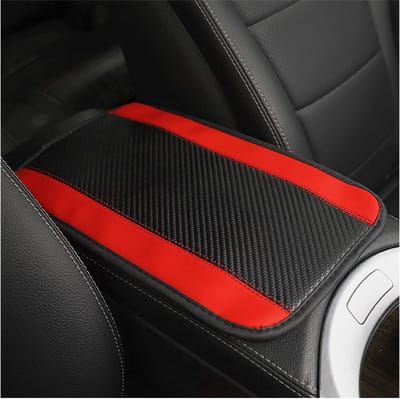 Dailygoods- Middenconsoleafdekking - Carbon splitleer - Universeel interieur - Bescherming - Krasbestendig - Eenvoudig te installeren - Afmetingen 32 x 19 cm - Armsteunhoes