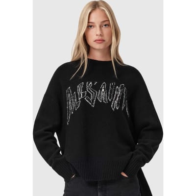 AllSaints Zinc Jumper Black/chalk White Taglia: XS | Maglioni a maglia Outlet | Donna | Bianco