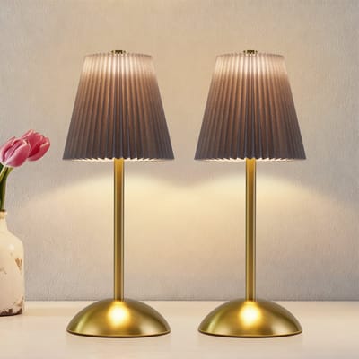 NETTLIFE Tafellamp LED 2 Stuks - grijsblauw - Touch Dimbaar 3 Kleurtemperaturen - USB Oplaadbaar Draadloos - Voor Eetkamer Slaapkamer Woonkamer Hotel Buiten