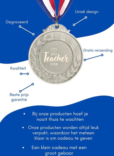 Akyol - beste leraar ooit medaille zilverkleuring - Leraar - familie - cadeau