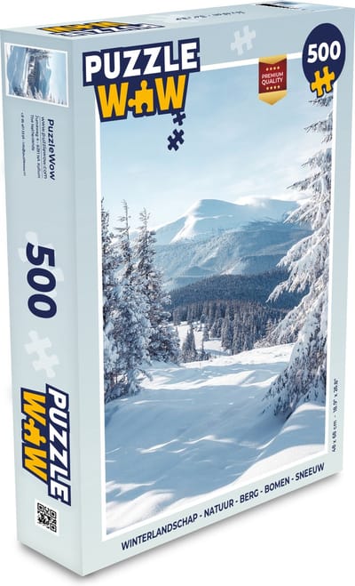 Puzzel Winterlandschap - Natuur - Berg - Bomen - Sneeuw - Legpuzzel - Puzzel 500 stukjes