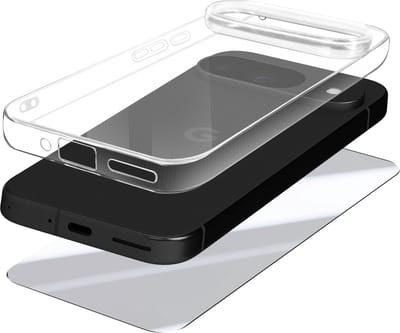 Mayaxess, Beschermingspakket voor Google Pixel 9 en 9 Pro Behuizing en gehard glas, Transparant