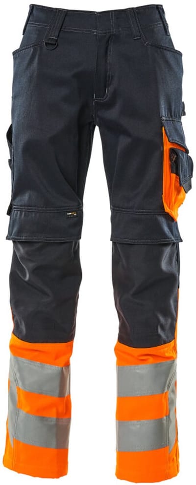 Mascot Safe Supreme Broek met kniezakken 15679-860 - donkermarine/hi-vis oranje - C47 - 76