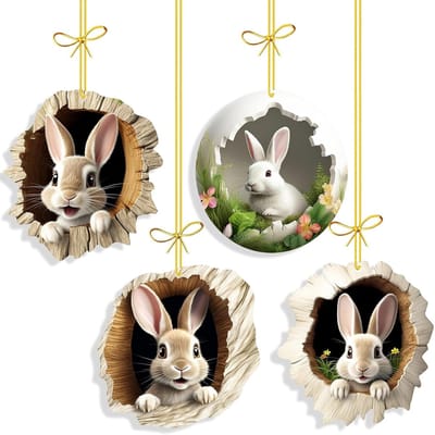 Paasje Hangers 4 Stuks - Acryl - 2D Deurdecoraties - Voor een vrolijke Pasen - ShopVlot
