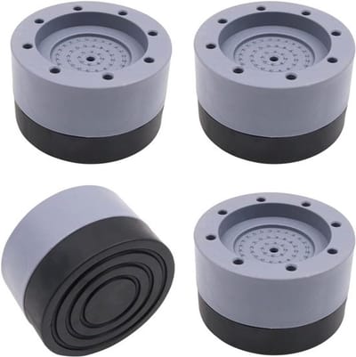 Anti-vibratiepads - Geluiddempend - Stabilisatoren mat - Kit - Wasmachine en droger - Ondersteuning - Grijs - Geschikt voor alle modellen - 4 stuks anti-vibratiepads voor wasmachine en droger, geluiddempende stabilisatoren mat kit.
