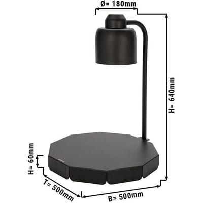 GGM Gastro Buffet-Wärmelampe Infrarot - 250 Watt - Rund - Schwarz