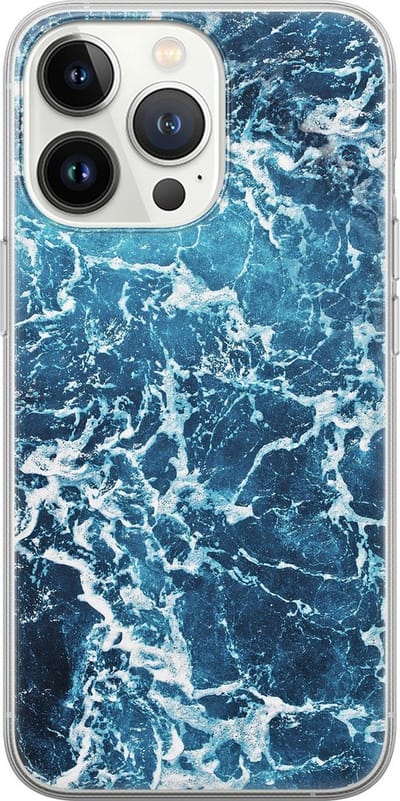 Leuke Telefoonhoesjes - Hoesje geschikt voor iPhone 13 Pro - Oceaan - Soft case - TPU - Natuur - Blauw