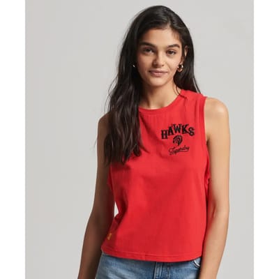 Superdry Vintage Collegiate Mouwloos T-shirt Rood S Vrouw
