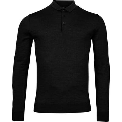 Baileys Trui Merino Pullover Polo Collar Buttons Single Knit Zwart / male