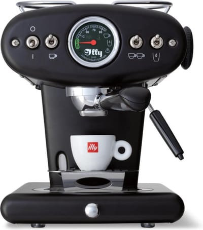 illy X1 Anniversary Koffiemachine – ESE koffiepads & Gemalen Koffie – Zwart- Iconisch Design – Met Stoompijp