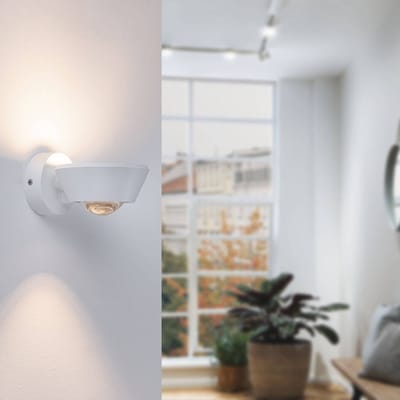 LED-wandlamp Sabik IP44 2700K 570lm / 360lm 230V 9W / 4,5W dimbaar Wit mat