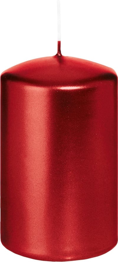 Wiedemann Cilinderkaars/stompkaars - metallic rood - 6 x 8 cm - 29 branduren - zuilkaarsen