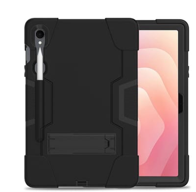 Xccess Tablethoes geschikt voor Samsung Galaxy Tab S11 Hoes Hard Kunststof,Siliconen | Xccess Survivor All-round + Schouderband - Zwart