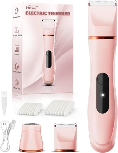 Draadloze Ladyshave & Bikini Trimmer voor Vrouwen – Pijnloos Elektrisch Scheerapparaat voor Benen, Oksels, Gezicht & Lichaam – Waterproof – Keramisch Mes – USB-C Oplaadbaar – Reisformaat