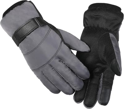 longziming Winterhandschoenen - Winddicht, Warm, Waterdicht - Touchscreen Fietshandschoenen voor Heren en Dames - Anti-Slip - Blijf warm -Fietsen - Heren Winter Handschoenen - Grijs