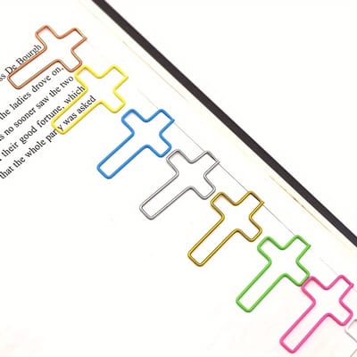 VANDAAG VERZONDEN - Paperclips - Kruis - 100 Stuks - Gekleurd - Christelijk - Kantoor
