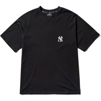 MLB Basic Logo Serie New York Yankees Logo Ronde Hals Korte Mouw T-shirt Unisex T-shirts Zwart 3ATS02114-50BKS L black