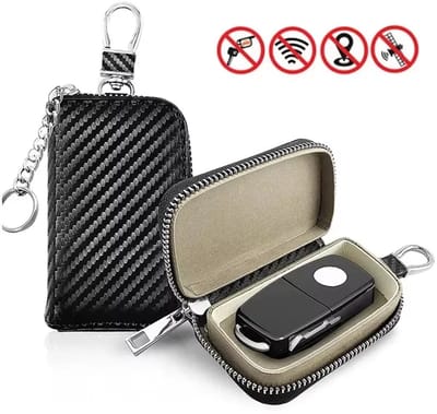 Faraday Autosleutel Signaal Blocker Case – RFID Sleutelhanger – Anti Diefstal Keyless Protector – PU Leren Sleutelhoes