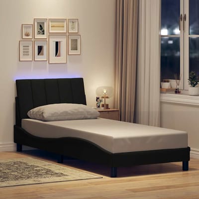 vidaXL - Bedframe - zonder - matras - "Hanko" - 80x200 - cm - stof - zwart