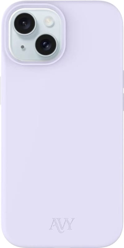 AVY Hoesje geschikt voor Apple iPhone 15 | Compatibel met MagSafe | Back Cover | Liquid Silicone | Comfortabel in de Hand | Paars