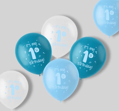 Folat - Ballonnen 'It is my 1st Birthday!' Blauw 33 cm - 6 stuks