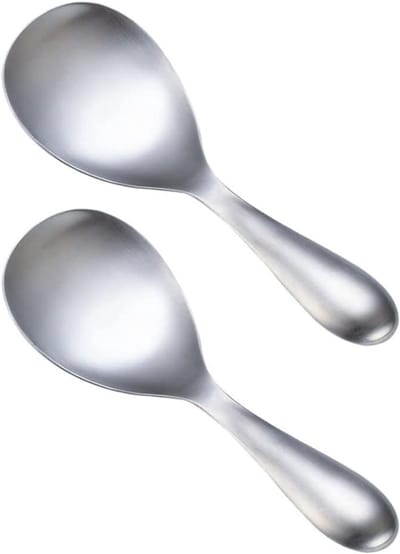 Set van 2 RVS Rijstlepels - Antikleef Rijstschep en Aardappellepel voor Keuken - Ideaal voor Rijst, Aardappelpuree en Serveerwerkzaamheden