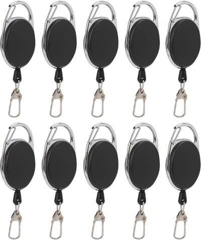 Fako Bijoux - Uittrekbare Sleutelhanger Met Koord - Uittrekbare Sleutelhanger - Sleutelhanger Voor Pasjes - 10 Stuks