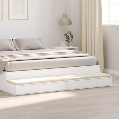 vidaXL - Bedlades - Wit - 200 - x - 36,5 - x - 16,5 - cm - Bewerkt - hout