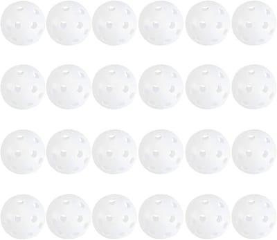 Dailygoods- Golf Oefenbal 24 Stuks - Kunststof Airflow Ballen - 40mm - Indoor/Outdoor Oefenapparatuur - Duurzaam en Stevig - Voor Putting Groen - Golfballen