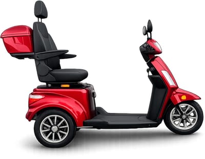 Retelli Liberta Tre - driewiel scootmobiel - Rood - met verstelbare comfort stoel - uitneembare lithium-accu - 60v20ah - GRATIS topkoffer & alarm - incl bezorging