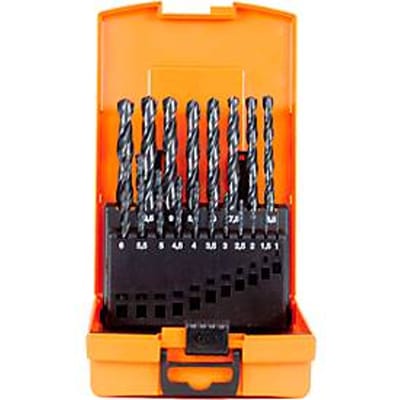 Set spiraalboren Projahn HSS-R 388, 19 korte boren type N ECO, elk 1 x Ø 1-10 mm, oplopend met 0,5 mm, in kunststof koffer
