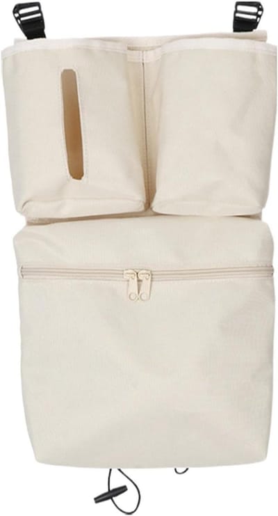 Kinderwagen Organizer - Baby Tas - Onderweg Georganiseerd - Waterdichte Oxford Stof - 40 x 24 cm - Beige