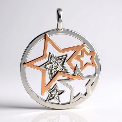 Cavill - Zilveren Hanger 925 Sterling Zilver Gerhodineerd - 6x I1 Argyle Rose Diamanten 0,058 ct - Luxe Pavé Hanger Dames
