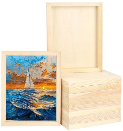 Dailygoods- Houten Panelen 10 Stuks - Ongefinished - 25 x 20 x 2 cm - Wanddecoratie - Houtknutselpanelen - Doe-het-zelf Schilderen - Natuurlijke uitstraling - Kunstpanelen