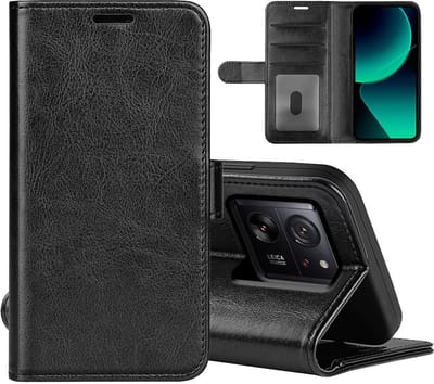 MobyDefend Hoesje - Geschikt voor Xiaomi 13T / 13T Pro - Wallet Book Case (Sluiting Achterkant) - Zwart