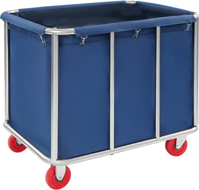 Waswagen - Wasverzamelwagen - Wasmand - Voor thuis, hotel en horeca - Blauw