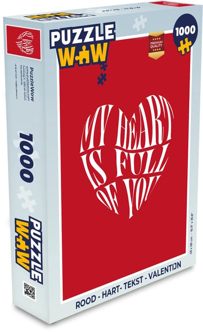 Puzzel Rood - Hart- Tekst - Valentijn - Legpuzzel - Puzzel 1000 stukjes volwassenen