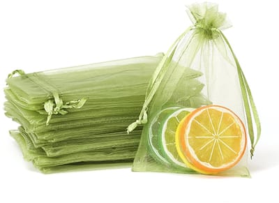Dailygoods - Organza Zakjes - Klein, Legergroen, 100 Stuks voor Cadeaus en Sieraden