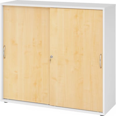 BETA 1753S | Schuifdeurkast | 3 OH - Wit/Esdoorn Metalen handgreep