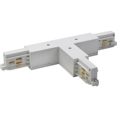 BRUMBERG T-verbinding ONETRACK, zilver, aardedraad links