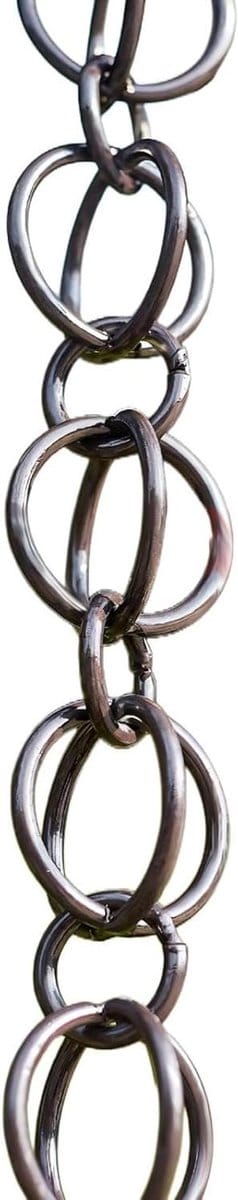 Regenketting Decoratief - Waterafvoer Ketting - Tuin Verfraaien - Dubbele Cirkel Design - 100 cm Lengte - Zwart