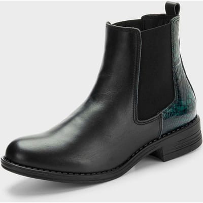 Chelsea-boots met animal-stempeldruk - zwart - Gr. 36 van Goldner Fashion